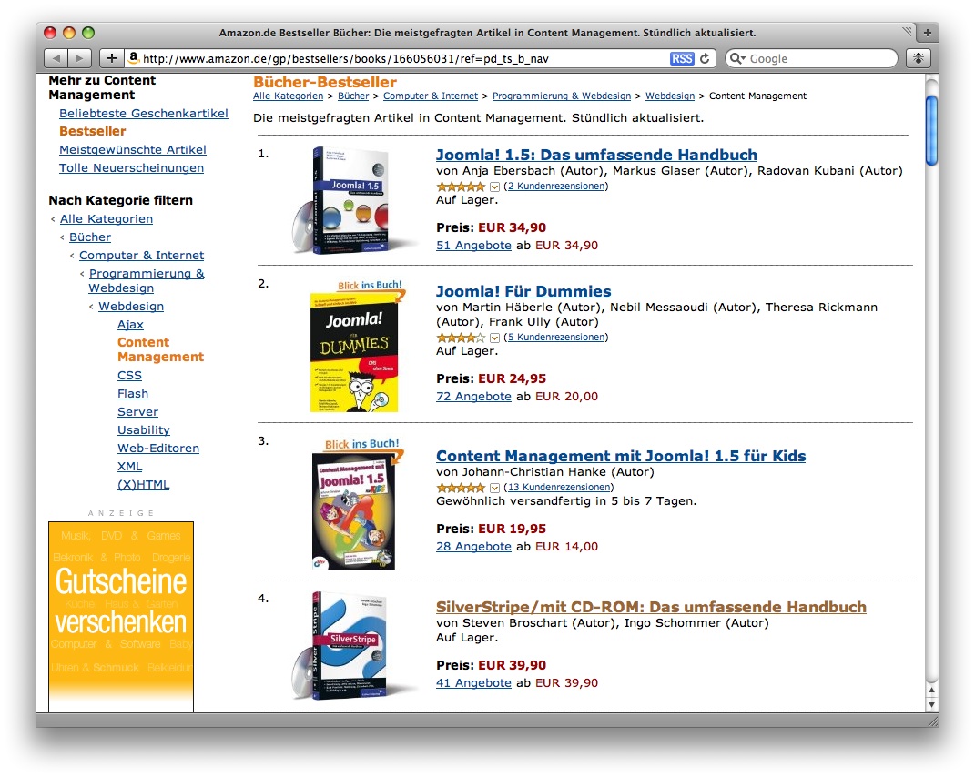 Screenshot from Amazon.de showing best-seller status