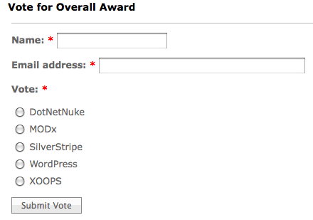 Packtpub 2009 CMS Awards Logo